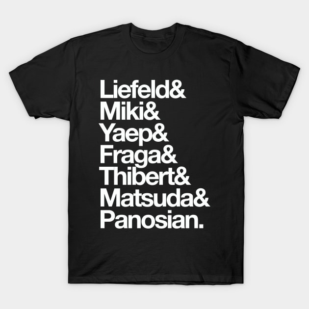 Extreme Line-Up (White Letters) T-Shirt by fun stuff, dumb stuff